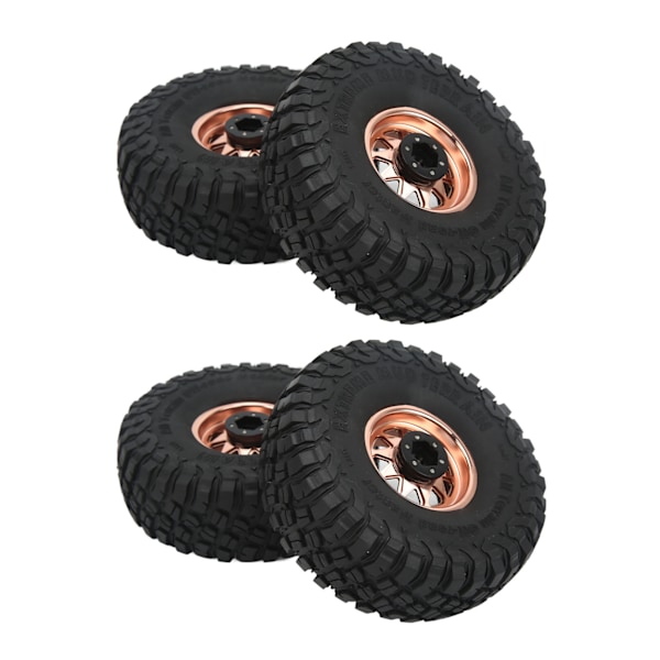 4 kpl 1,9 tuuman pyörien renkaat 10 reiän navalla epätasaisella sora-kuviolla SCX10 1/10 RC-automalleille Kupari