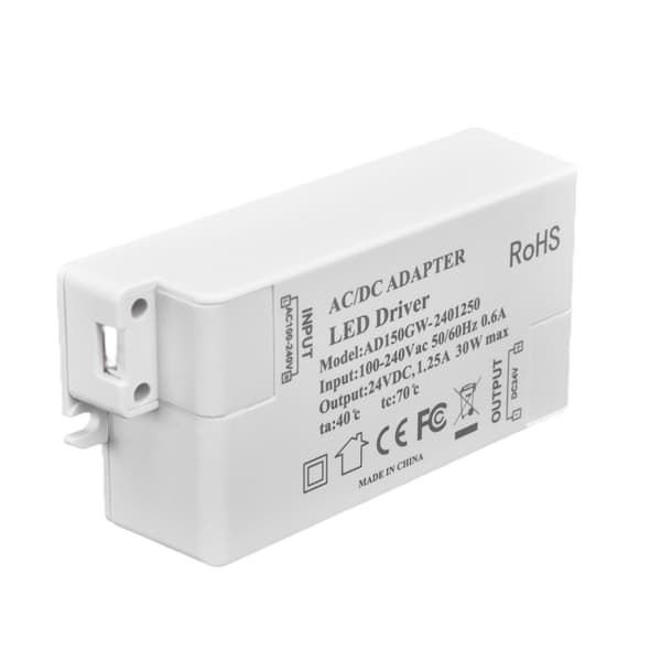 30W DC 24V 1,25A LED-driver konstant spenning Profesjonell LED-lystransformator AC 100‑240V