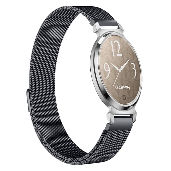 Milanese rustfri stålrem kompatibel med Garmin Lily 2 - Flere farver Sort Black