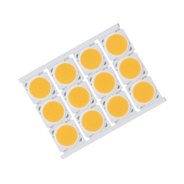 12 stk COB-lyskilde Høj effekt Rundt LED-chip 12W 36‑41V 1080LM til gør-det-selv indendørs belysning Varmt lys