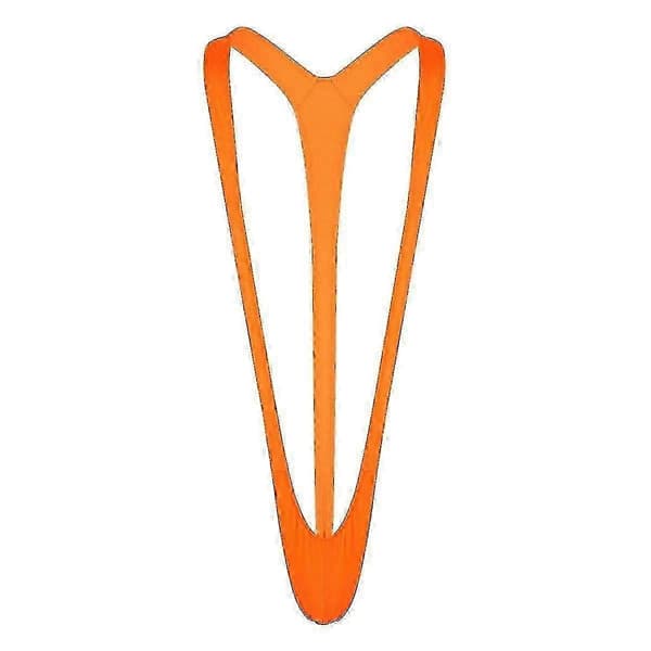 Fluorescens Stretchig Mankini Herr Badkläder Orange One Size