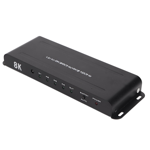 8K HD Switcher 4 Inn 1 Ut 40Gbps 8K 60Hz 4K 120Hz Fjernkontroll HD Multimedia Switcher for Projektor PC 100‑240V EU Plugg