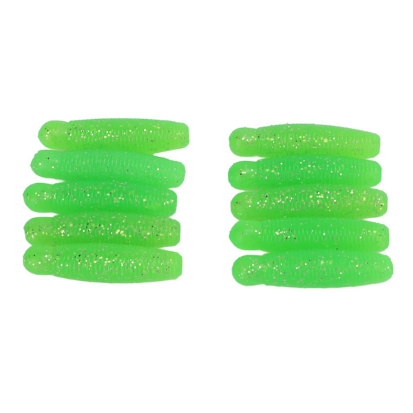 10 st Fiskesoftbete Artificiell Bi-Pupa Potatisbete Långkast Salttillsats 6cm 8g Grön