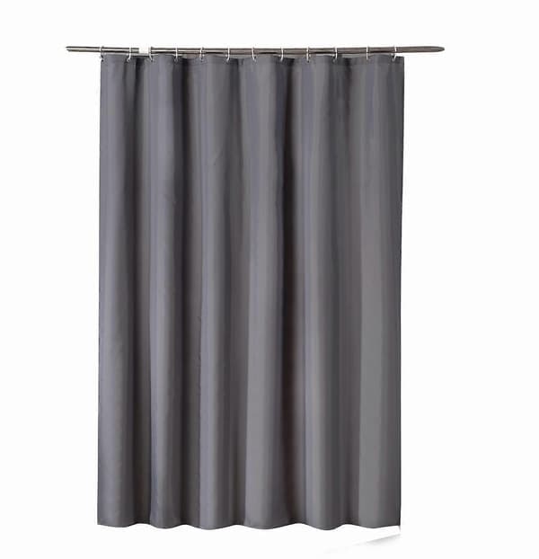 80 cm brett x 180 cm långt djupt grått duschdraperi, vattentätt duschdraperifoder, baddraperi med plastringar