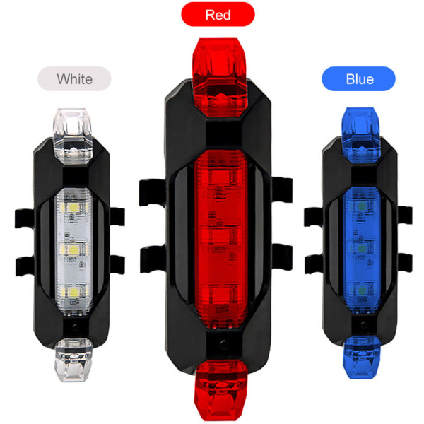 Cykelbakljus USB laddningsvarning Nattcykelutrustning Mountainbiketillbehör Highlight 918 Vit bakljus