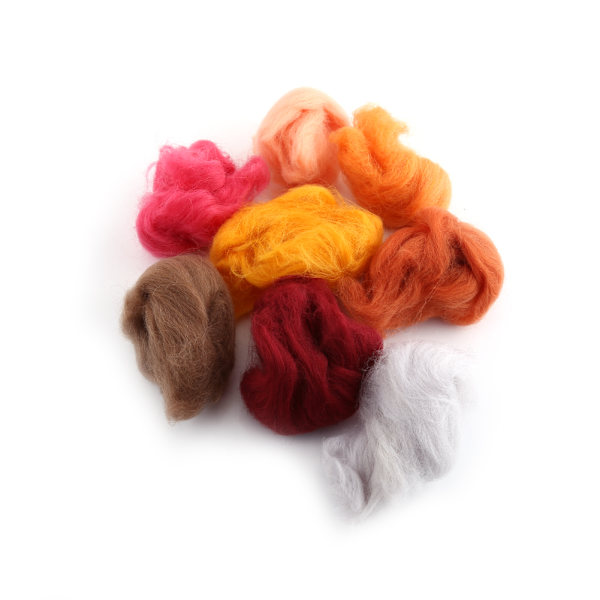 36 färger ullfiberfärgad roving för nålfiltning Hand spinning set
