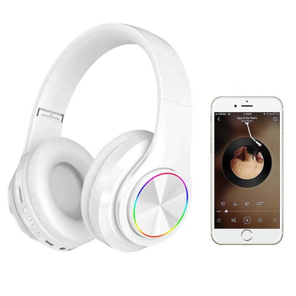 Bluetooth-hodetelefoner Trådløse hodetelefoner over øret med mikrofon, sammenleggbare og lette trådløse stereohodesett for reisearbeid TV Pc Mobiltelefon