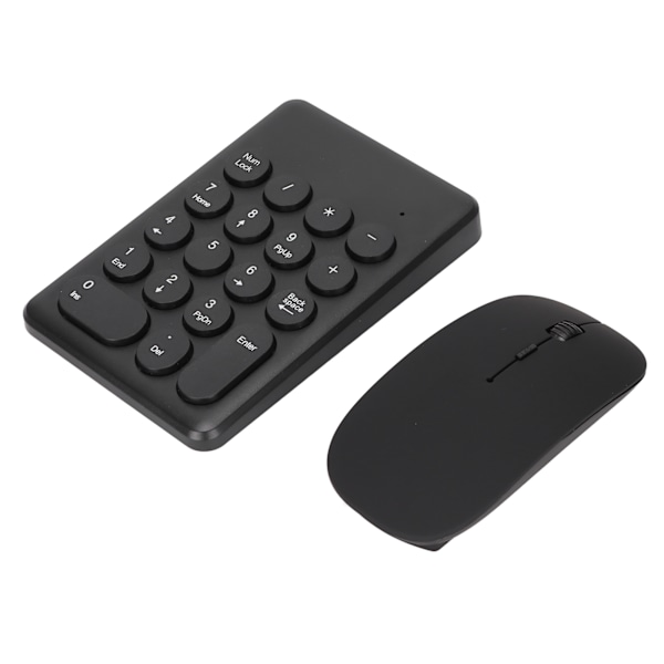 Numerisk tangentbord Bärbar Smal 2,4 GHz USB Trådlös Mini Svart Numerisk tangentbord Mus Combo Set för bärbara datorer Stationära datorer PC