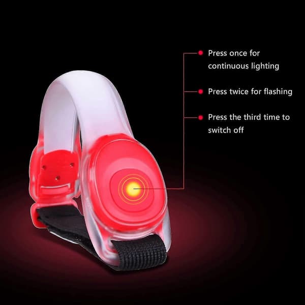 4-pack LED-armband med reflex - för löpning och jogging[NX] Red