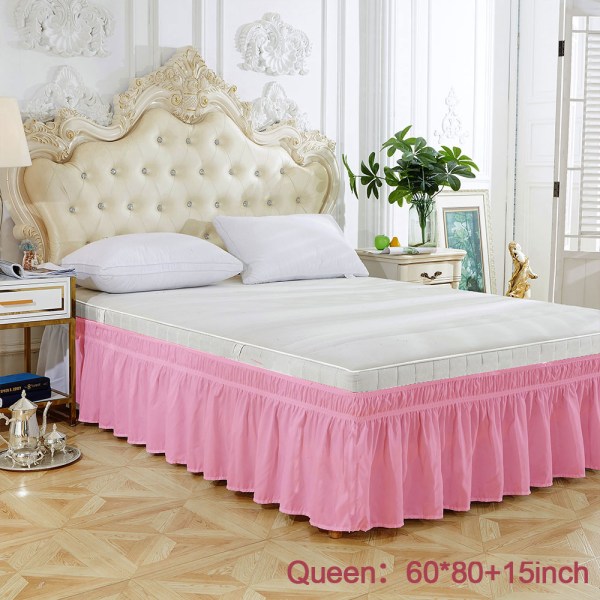Elastisk sengekant - Vaskbar, falmebestandig - Omslag rundt sengekant for hjem, hotell, queen size