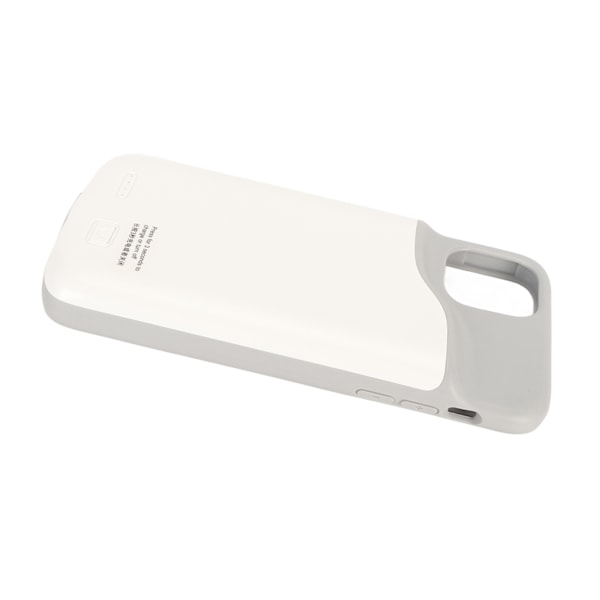 Telefonbatterifodral för IOS 11 Pro Max 6,5 tum förlängt laddningsskydd 6000mAh Uppladdningsbar indikator Slimt fodral Vit