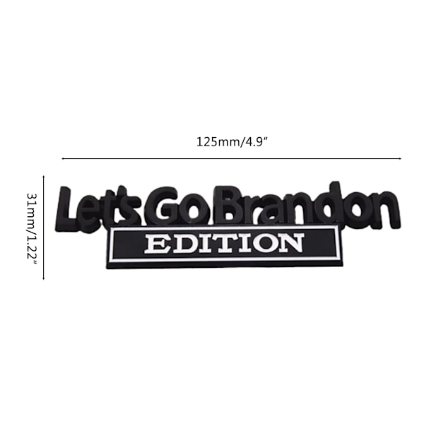 2 kpl Lets Go Brandon Auton Sivu Hännän Tarrat Auto Metalli Tarra Auton Muotoilu Koristeet Tarvikkeet