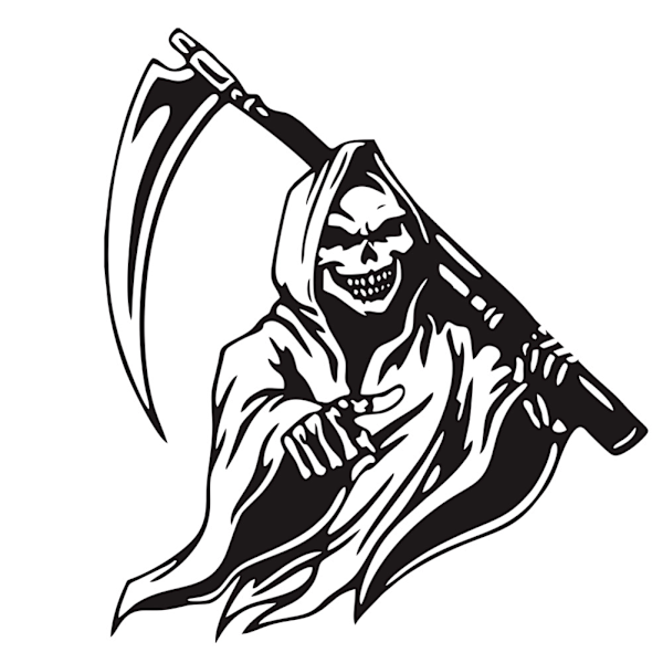 Grim Reaper Scythe Bilsticker Universal Klæbesticker Bilsticker Dekorativ Sticker