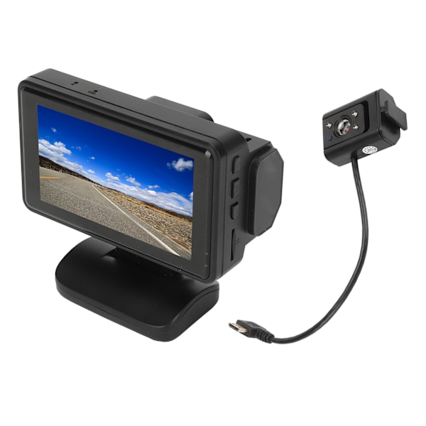 Front Bakre Dash Camera 1080P HD IR Night Vision Rörelsedetektering Loop Recording Bil Dashboard Cam med 3 tums LCD-skärm F9