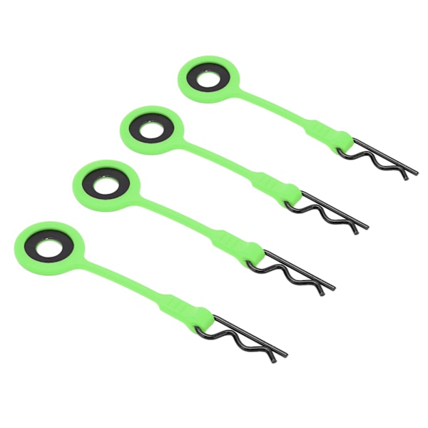 4 kpl RC-karossankiinnitteitä Pins RC-auton kori kiinnikkeet Pidikkeet Silikon Metalli Universaali 1/10 malli CarGreen