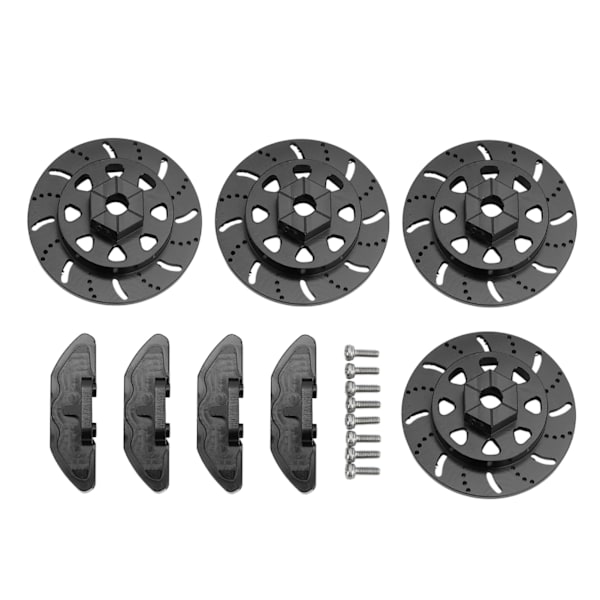 4 Sæt RC Aluminium Legering Bremseskive Bremsekalipersæt til Axial RBX10 Ryft 1/10 RC Bil Opgraderingsdele Sort