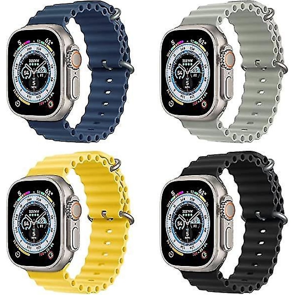 Ocean Bands 4-pakkauksessa Apple Watch Series 8:lle - Vaihtohihna