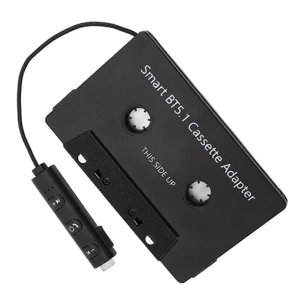 Trådløs Bluetooth-kassettmottaker for bilstereo, Bluetooth 5.1 bilstereo kassettspiller for kjøretøy Black
