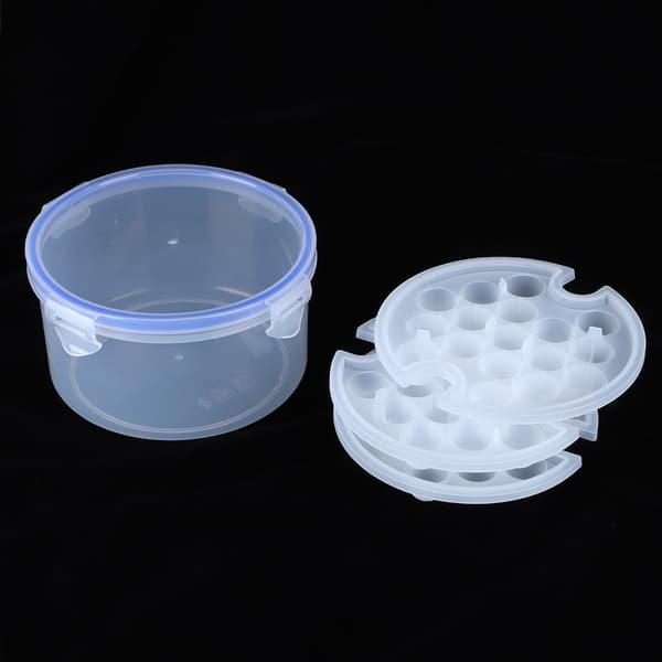 Flexible Round Ice Ball Maker Mold Ice Cube Tray Ice Grid Making Boxes (1.1L 3 Layers 51 Grids) 0.6