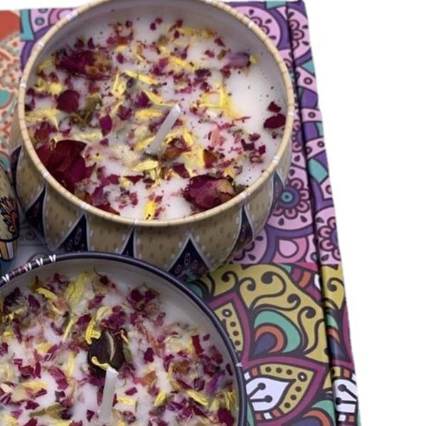 Doftljus Set med Rose Lavendel Citron Kakao Dofter Portable Aromaterapi Ljus för Meditationsmassage