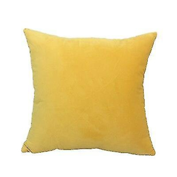 Luksusinen pehmeä samettityynynpäällinen 45 x 45cm - Keltainen