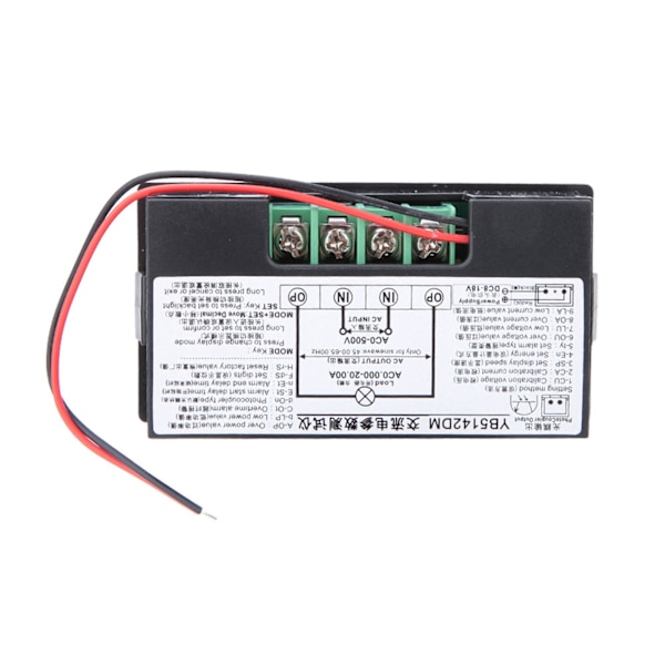 YB5142DM 0-500V intelligent digital LCD-skärm AC-spänningsströmmätare (#4)