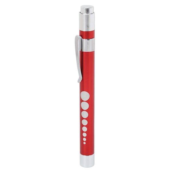LED Penlight Gul belysning Konkavt huvud Aluminiumlegering Medical Pen Light med pupillmätare Röd