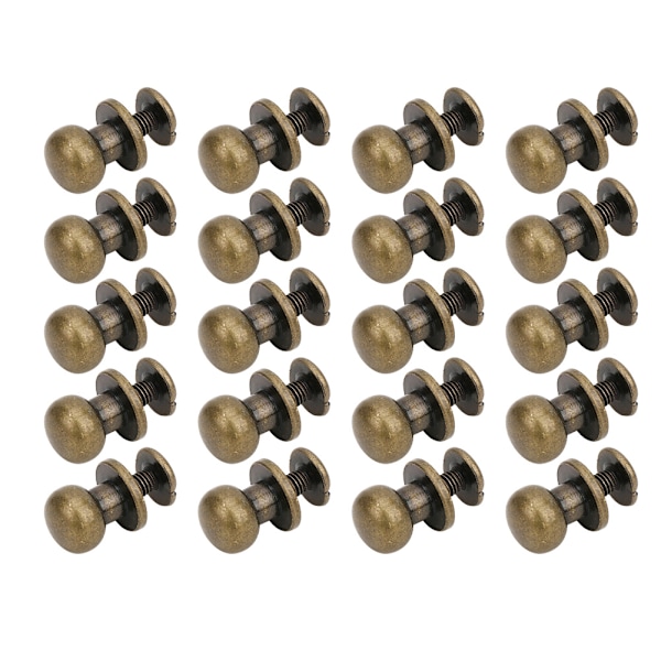 20ST 9 x 8 mm gør-det-selv kobbernitter med rundt hoved Nippel Nagelpose Sko Tilbehør til læder Bronze 9 x 8 mm