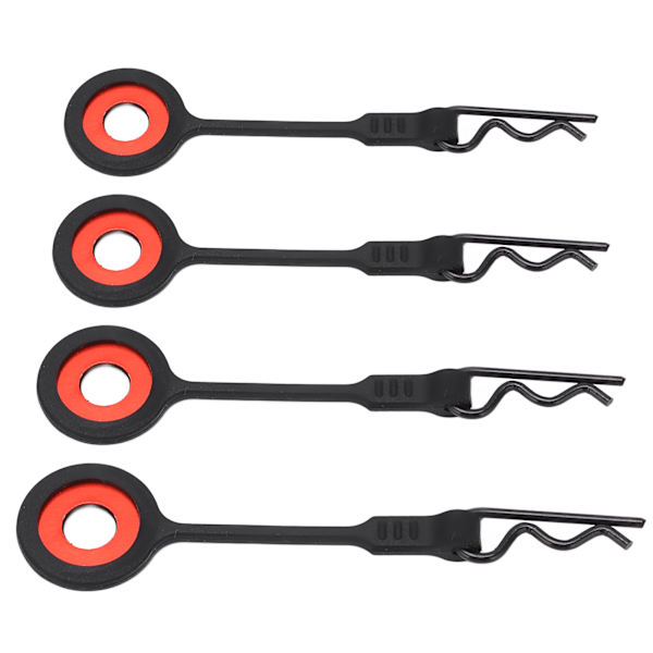 4st RC karossklämmor Pins RC bilskal kaross fasta klämmor Hållare Silikon Metall Universal för 1/10 modell bilsvart