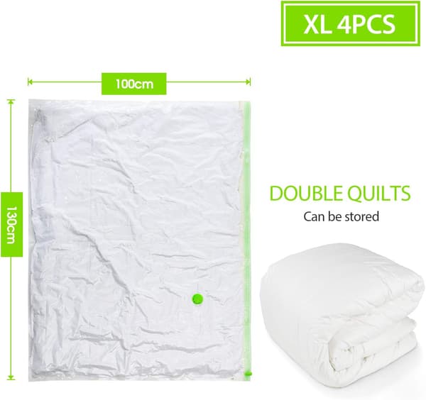 Extra Large Jumbo Vacuum Storage Bags Compatible with Clothes, Comforters, Bedding