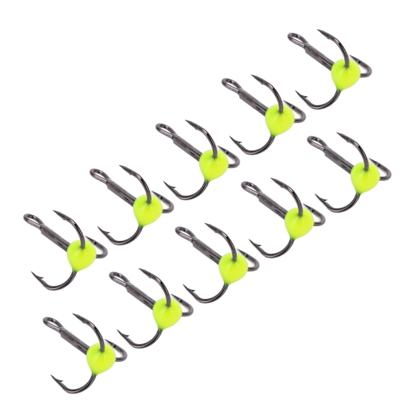 10 st/set Vinterisfiske Treankarkrokar Korrosionsbeständighet Lockfärg Borrkrok Gul