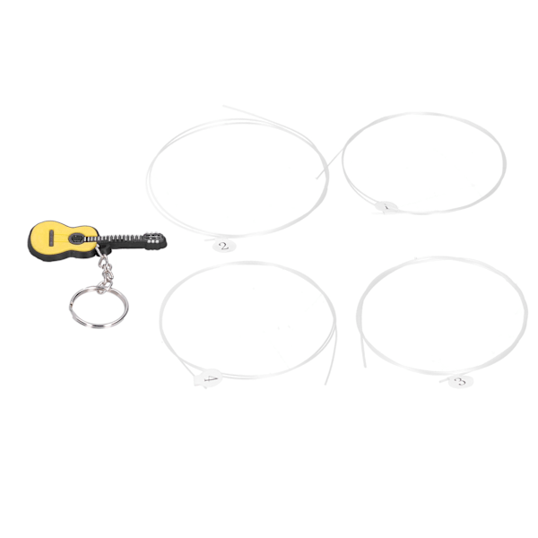 4 stk strenger Milky Stringed Instrument Reservedeler for gitar Ukulele Universal Milky Carbon String Set