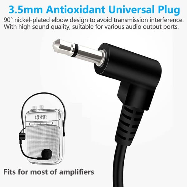 VOVIGGOL 2-pack Microphone Headset, Flexible Wired Boom Compatible with Voice Amplifiers, 3.5mm Headset Jack