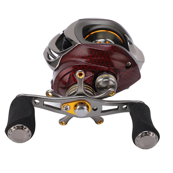 Baitcasting-rulle Metall Dubbelbroms Baitcast Fiskebete Rulle Magnetisk Bromssystem för Fiske Spö Vänsterhänt Rulle