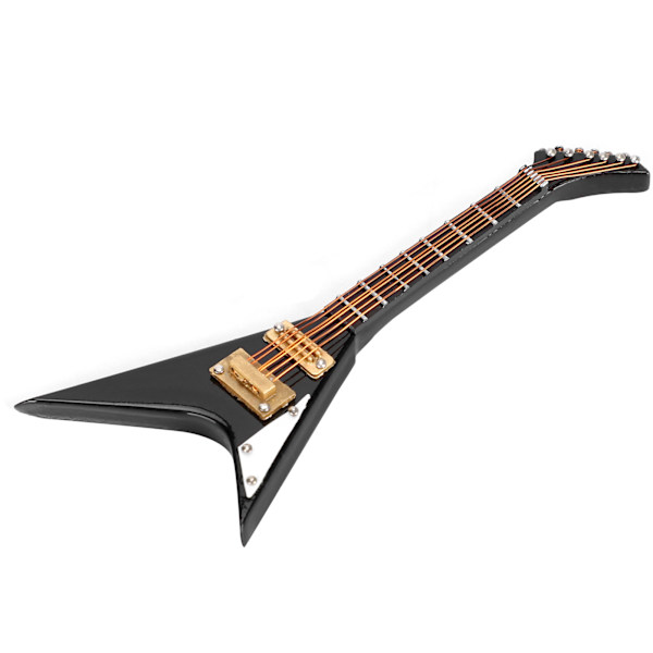 Guitar Dekoration Miniatyrpynt VS-Formet Mini Musikinstrument Model Gave Sort 10cm