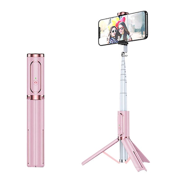 Teleskopisk Bluetooth Selfie Stick med Integreret Tripod Telefonholder - Sort