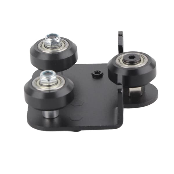 Back Support Plate Black Metal 3D Printer Extruder Back Support Plate Med Remskiva Kompatibel med Ender3 V2
