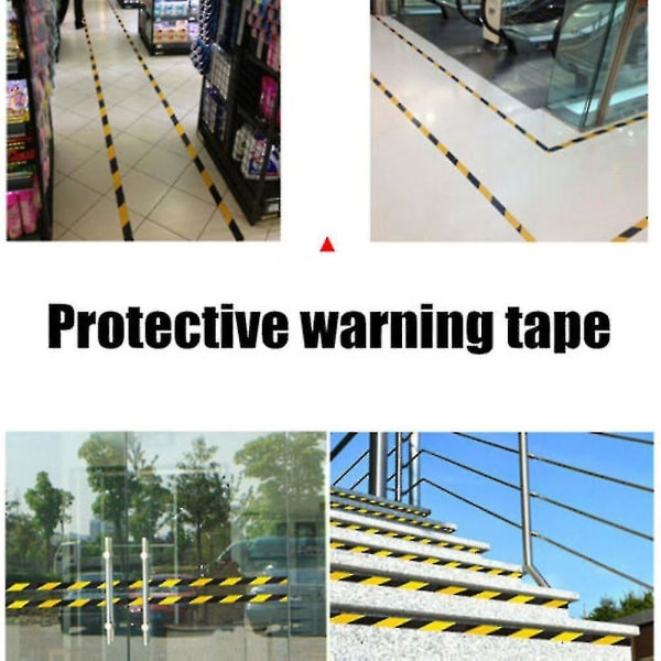 Hazard Remind Roll Selvklebende Gulvlager Safe Warning Tape (3 stk, rød og hvit)