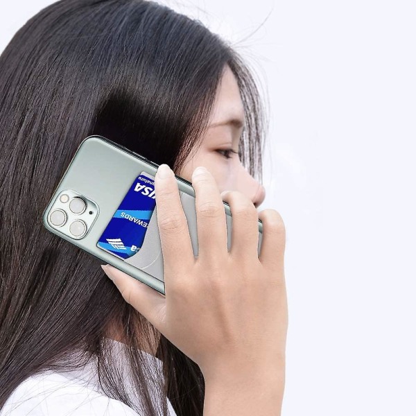Telefonkortholder, Shanshui Silikon Telefonlommebok Stick On Kredittkortholder Telefonlomme for nesten alle smarttelefoner svart, hvit, grå/3stk