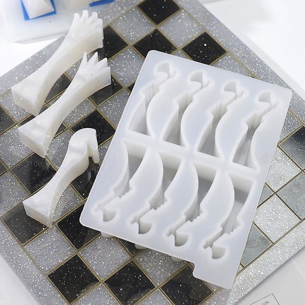 2kpl 3D-shakkinappuloita molds 3d-shakkitahdistin mold Kansainvälinen molds Hartsi Art Crafts, kirkas, A
