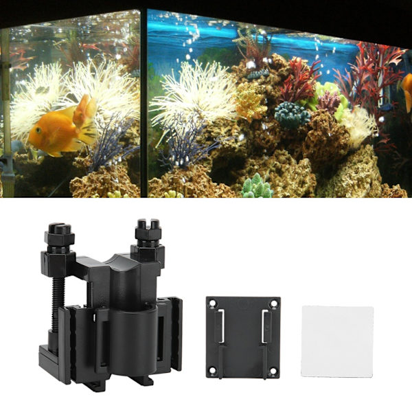 Akvarium Fixation Clamp Vattenrör Clip Fish Tanks Multifunktion Vatteninlopp Utlopp Fast fäste Svart