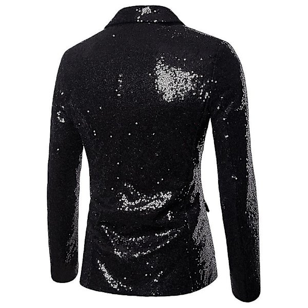 Sequin luksus fest middag smoking blazer jakke til mænd sort