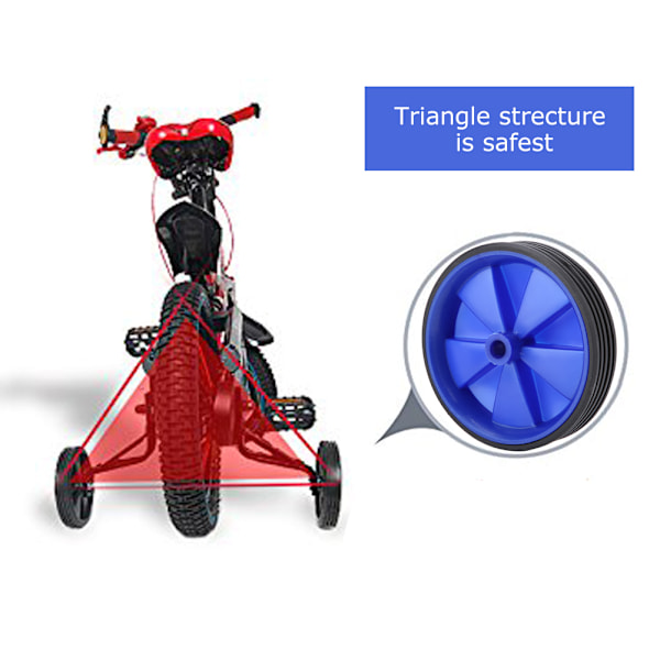 2st justerbar träningssidohjul stabilisator för barn 12-20" cykelbalans (blå)