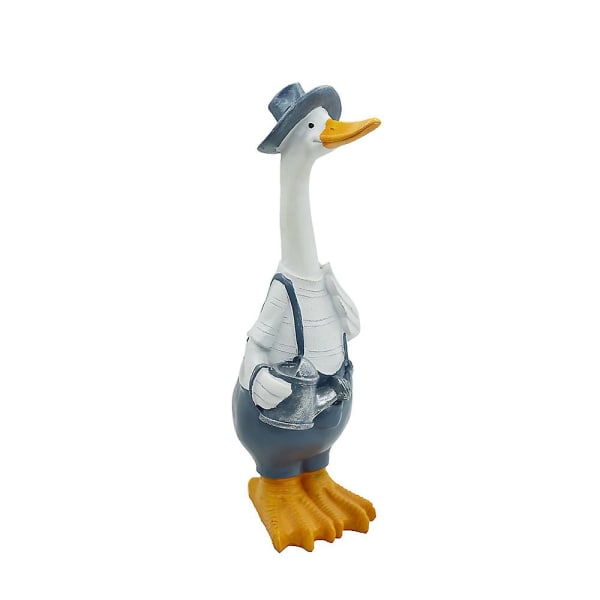 Creative Cartoon Duck Hjem Hage Hage Ornament Resin Animal Crafts grå kjeleand