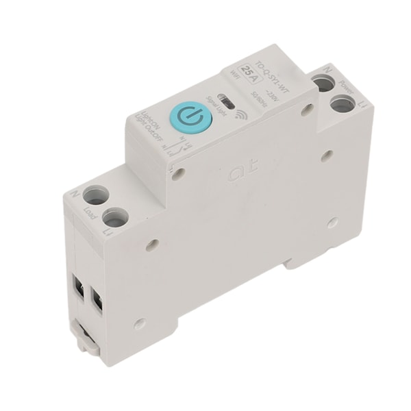 WIFI Smart Switch Breaker Trådløs Telefon Fjernbetjening DIN35 Skinne Cyklus Timing Nedtælling Hvid ‑230V 25A