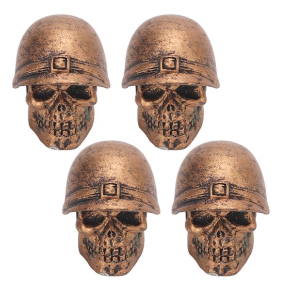 4 stk Dækventilhætter Skull Style Antioxidation Universal til Biler Lastbiler Cykler Motorcykler Cykler Bronze