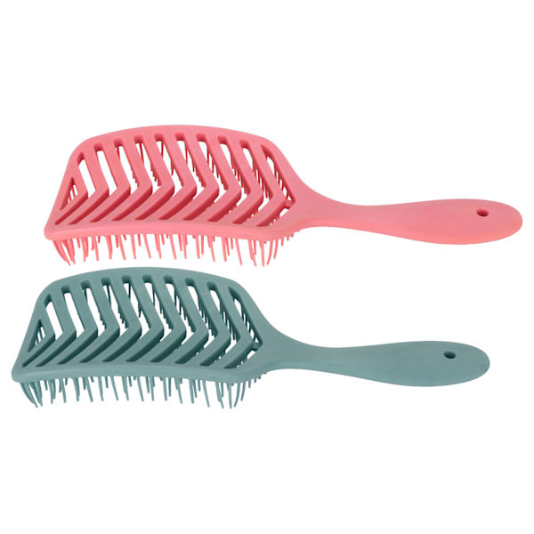 2st Paddla dettangling Vent Brush Våttorr Rund Kam Tänder Skägg Vent Massageborste Rose Röd Mörkgrön