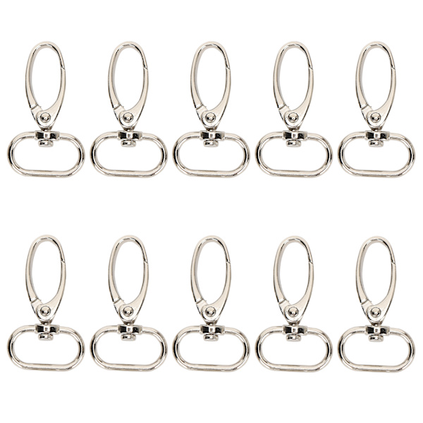 10 st Nyckelring Klämkrok Bilnycklar Hundetikett Bagagespänne Zinklegering Silver Gör-det-själv-presenter