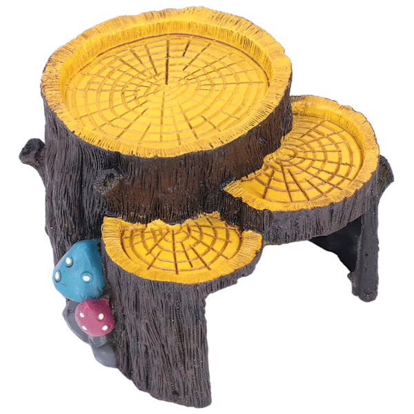 Harpiks mini stubbe form skjulehul Træhule kunstige akvarieplanter Ornament til beskyttelse