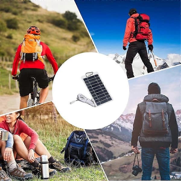 5V 2W Mini solpanel, USB solladdare Mikro-typ solpaneler, Bärbar solpanel för telefon Ho White
